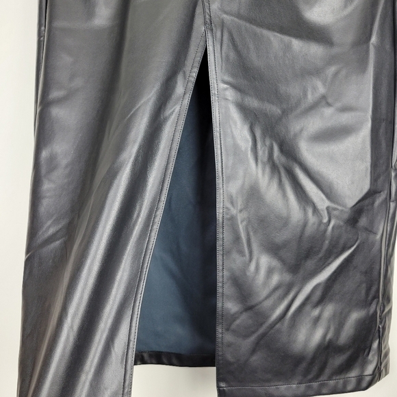 NWT Rag & Bone Sid Faux Leather Black Slit High Rise Skirt Size 28 - Picture 9 of 14